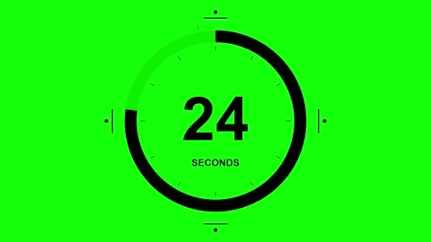 30 second digital countdown timer on black background Видео 345206037