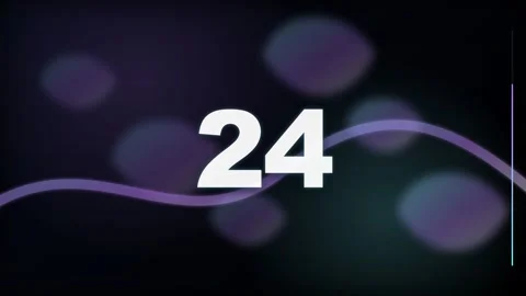 30 Second Futuristic Purple Wave Countdown Timer in 4K Stock Footage 340045323