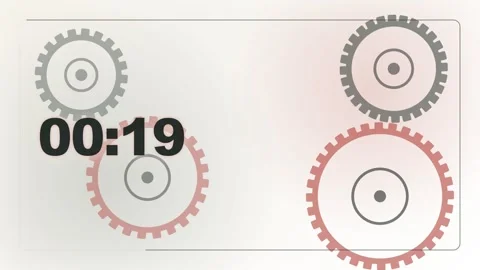30-Second Gear Countdown Timer Stock Footage 340465447