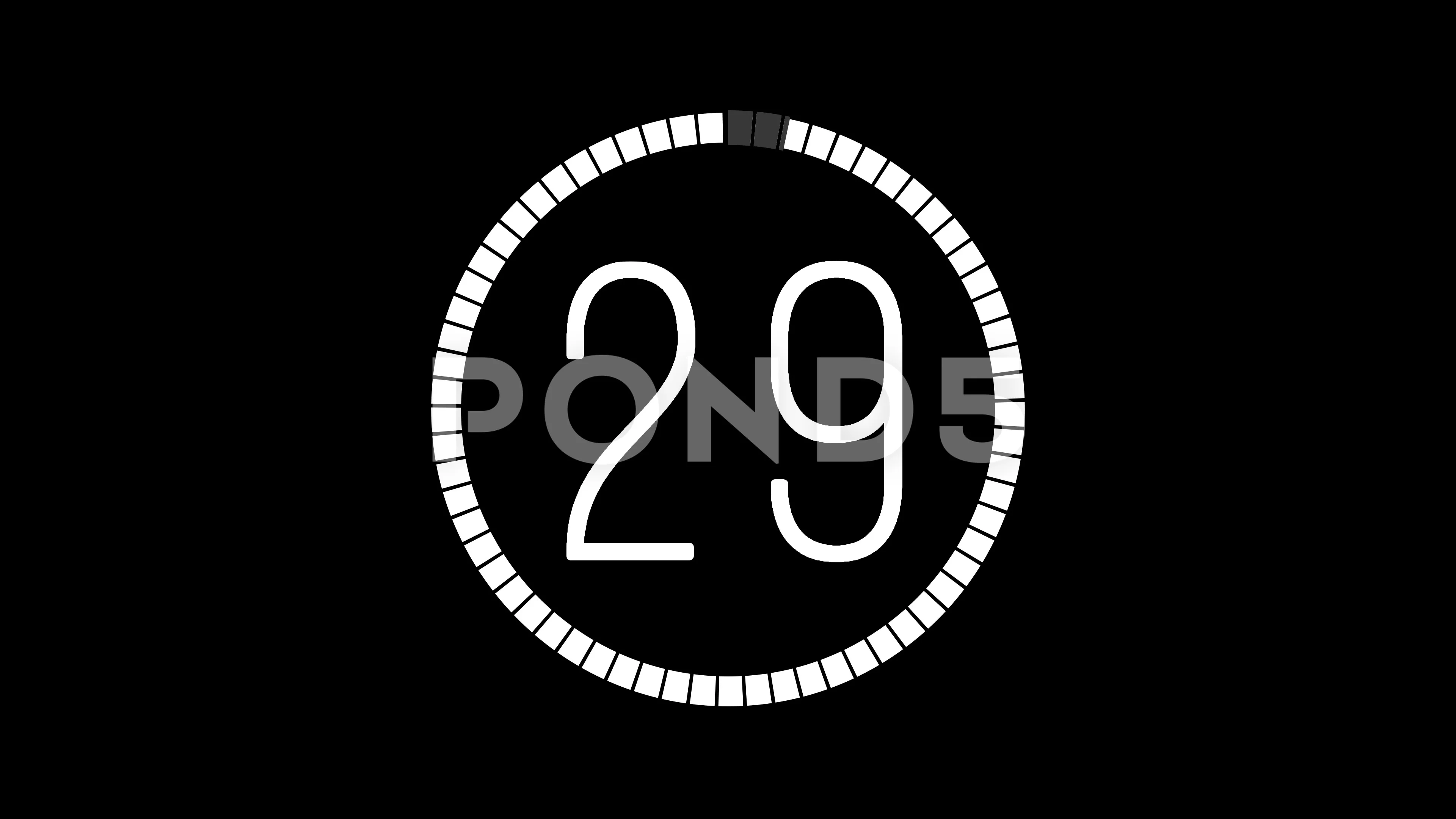 30 gray & white Countdown timer w... | Stock Video |