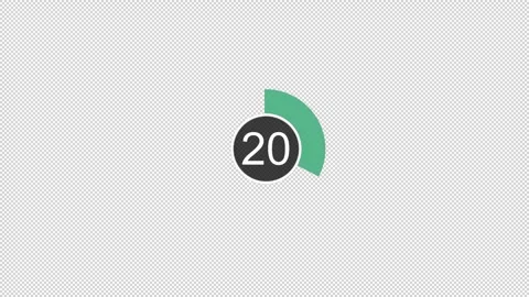30-second green countdown: Timer animation with beep Finish Stock Footage 253461803