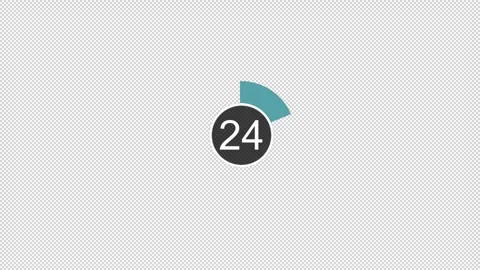 30-second green countdown: Timer animation with beep Finish Stock Footage 253462671