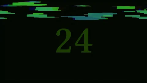 30 Second Green Glitch Countdown With Digital Signal Bars on Black 스톡 동영상 343463269