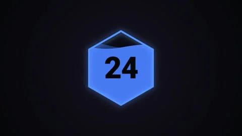 30 Second Hexagon Liquid Neon Countdown Timer from 30 to 0 Stock Footage 341403881