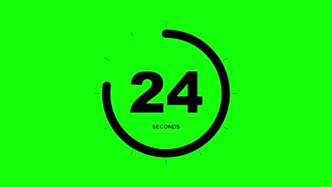 30 second numerical countdown on black background Stock Footage 345206115
