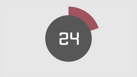 30 second pamela reif alpha channel Countdown timer with transparent background Stock Footage 155068472