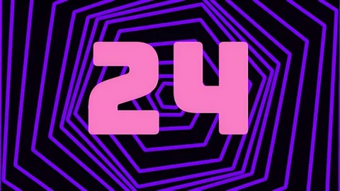 30 Second Pink Countdown With Purple Neon Polygon Tunnel 스톡 동영상 343077415