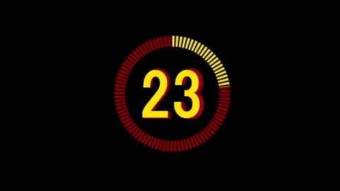 30-second red and yellow countdown timer, ideal for sports, games, events Video stock 336061125