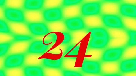 30 Second Red Countdown on Neon Green Psychedelic Pattern 스톡 동영상 343071195