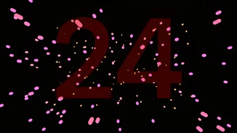 30 Second Red Countdown With Pink Particle Bursts on Black Background 스톡 동영상 343068951