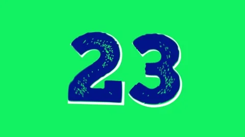 30-Second Retro Pop Font Countdown with Shaking Effect. Navy on Green Screen Stock Footage 312812615