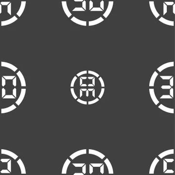 30 second stopwatch icon sign. Seamless pattern on a gray background. Illustrazione stock