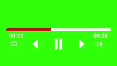 30-second video player animation on a green screen background Stock Footage 293144651