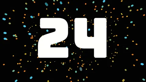 30 Second White Countdown With Colorful Particle Burst on Black 스톡 동영상 343077478