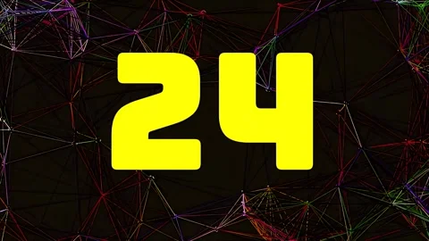 30 Second Yellow Countdown Over Futuristic Polygon Network Background 스톡 동영상 343077293