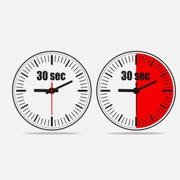 30 seconds clock icon Stock Illustration