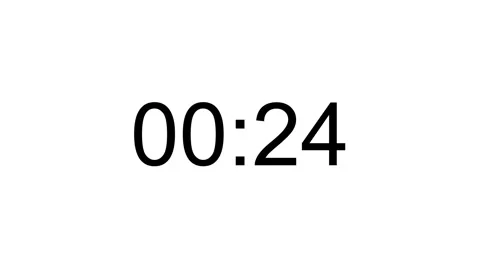 30 Seconds Clock Timer Countdown Landscape White Black Screen Stock Footage 281790941