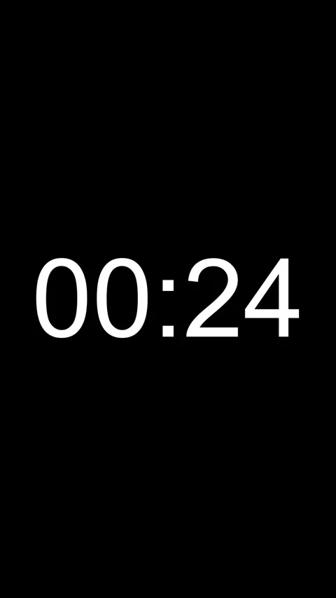 30 Seconds Clock Timer Countdown Vertical Black White Screen 库存影片 281790948