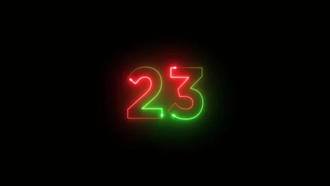 30 seconds countdown glowing neon light animation isolated on black background 스톡 동영상 321190328