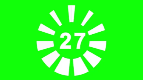 30 Seconds Countdown green background Stock Footage 40789083