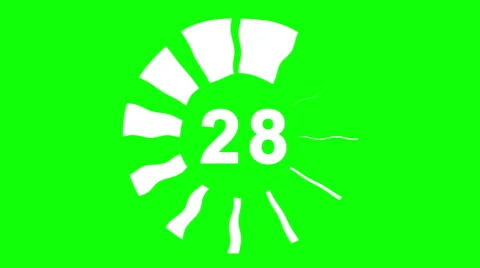 30 Seconds Countdown green background Stock Footage 40789088