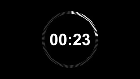 30 seconds countdown timer circle animation isolated on black background Stock Footage 321190332
