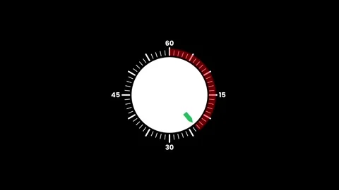 30 seconds countdown timer with circle animation isolated on black background Stock Footage 327079837