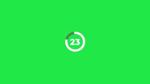 30 Seconds Countdown Timer with Circular Loading Shape Green Screen Background Stock-Footage 303381134