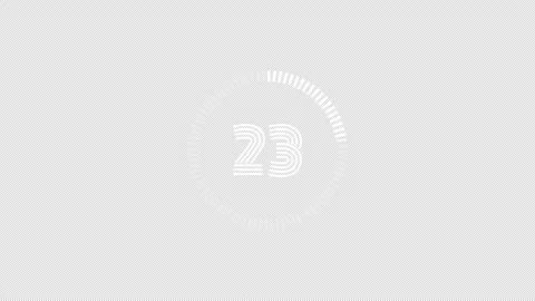 30 seconds dashed line circle countdown timer with alpha channel, 4K Video stock 259299208