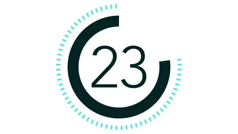30 seconds dashed line circle countdown timer. Pale Blue and Black on White bg Stock Footage 263988567