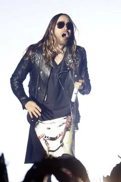  30 Seconds to Mars, Saenger Jared Leto, im Konzert in der O2-World in Ber... Stock Photos