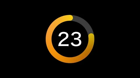 30 seconds simple gold circle countdown on black background. Stock Footage 329294805