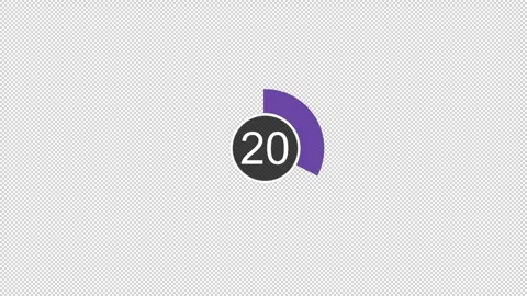 30-seconds simple purple countdown timer circle animation, transparent Stock Footage 253461705