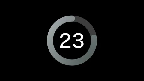 30 seconds simple silver circle countdown on black background. Stock Footage 331221662