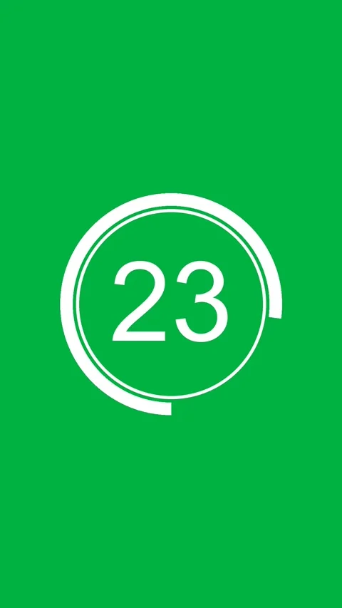 30 Seconds Timer Clock Countdown Vertical Green White Screen Stock Footage 281793419