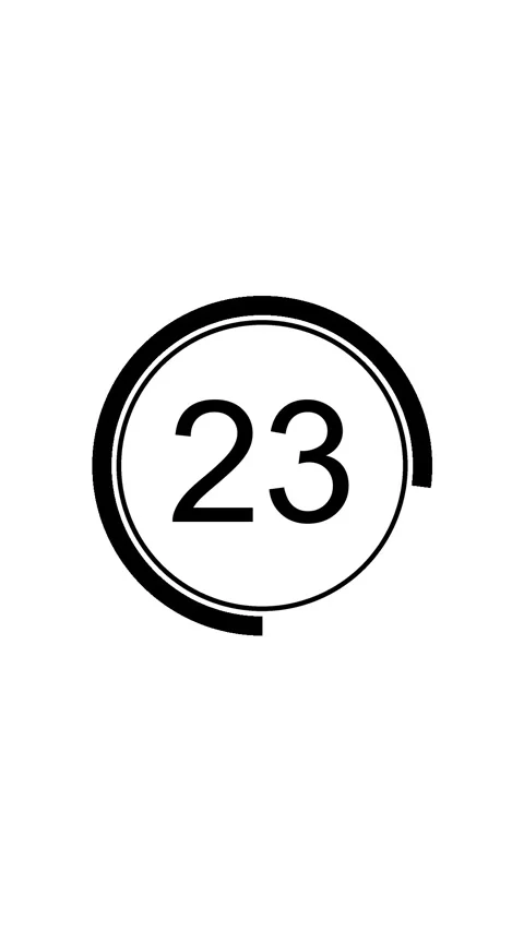 30 Seconds Timer Clock Countdown Vertical White Black Screen Stock Footage 281793432