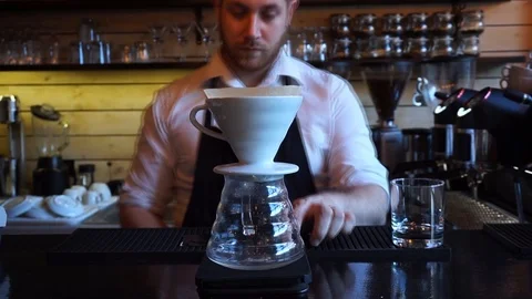 30 seconds V60 alternative coffee brew style making Video stock 85617445