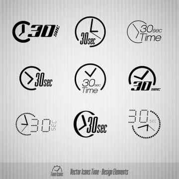 30 seconds vector icons Stock Illustration