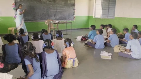 30. Students sitting inside the Class Stock Footage 149097969
