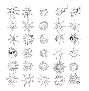 30 sun collection Stock Illustration