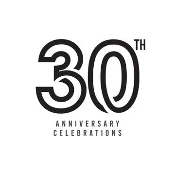 30 Th Anniversary Celebration Vector Template Design Illustration Stock Illustration