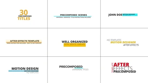 30 Universal Titles in 4K Resolution After Effects stock