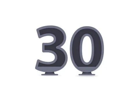 30 vector number design. For logo, brand label, design elements, corporate id Stock Illustration