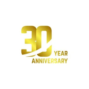30 Year Anniversary Logo Vector Template Design Illustration Illustrazione stock