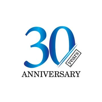 30 Year Anniversary Vector Template Design Illustration - Vector Stock Illustration
