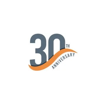 30 Year Anniversary Vector Template Design Illustration Illustrazione stock