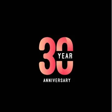 30 Year Anniversary Vector Template Design Illustration Stock Illustration