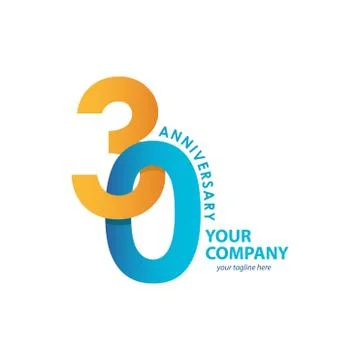 30 Year Anniversary Vector Template Design Illustration Stock Illustration