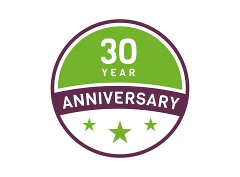 30 years anniversary image, 30 year Anniversary logo isolated on white back.. Stock Illustration