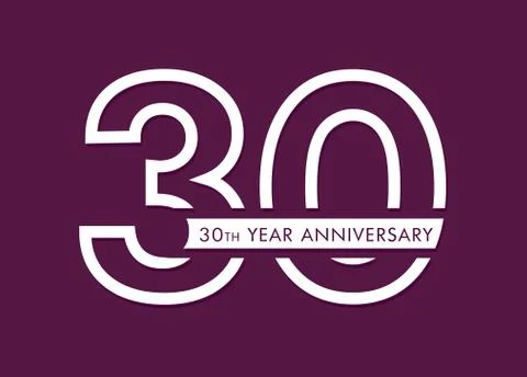 30 years anniversary image vector, 30th anniversary celebration logotype  Illustrazione stock